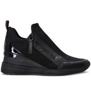 NWT (Original Box) Michael Kors Willis Stretch Knit Trainer in All Black - W 10